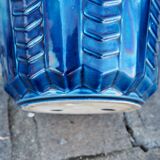 Blue ceramic pot cover