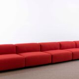 Vitra modular soft 5-seat sofa by Jasper Morrison in red Fabric