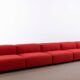 Vitra modular soft 5-seat sofa by Jasper Morrison in red Fabric