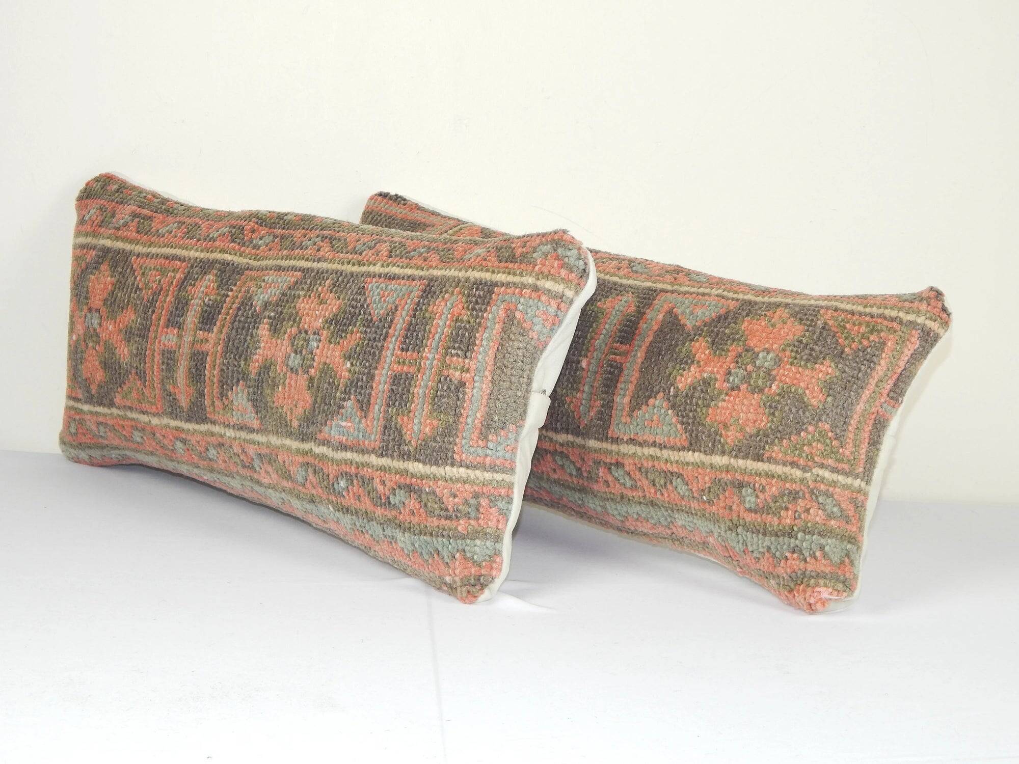 Set of 2 vintage Turkish cushion covers 25x56 cm