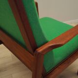 Teak green armchair, Danish design, 1970s, production: Denmark