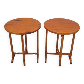Pair of Burgundian Winegrower Folding Tables