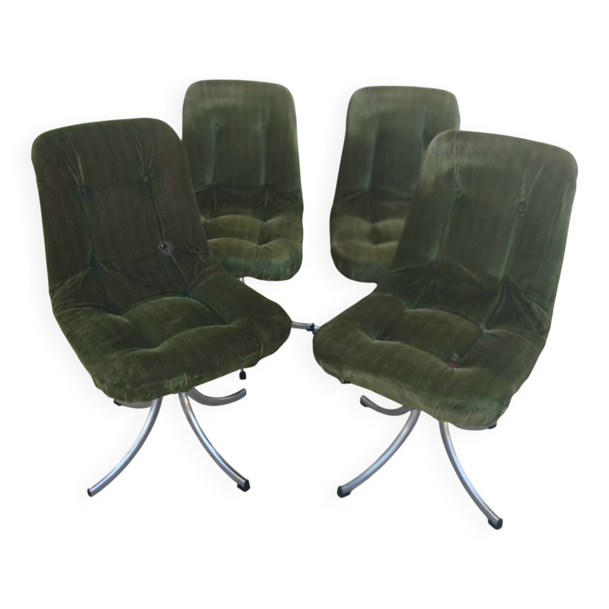 4 chaises vintage GASTONE RINALDI design année 70