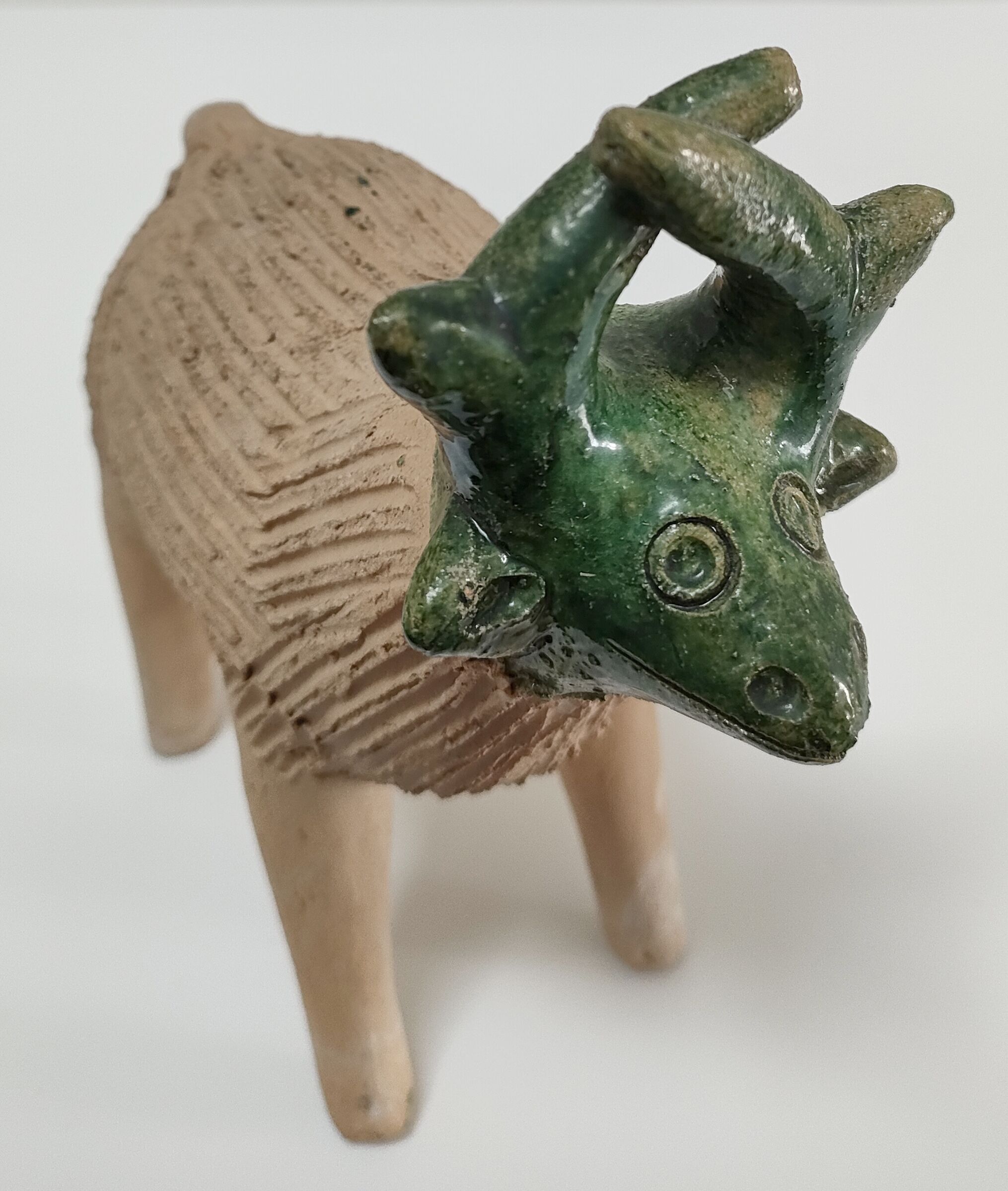 Vase picnic zoomorphic cow ceramic 70s