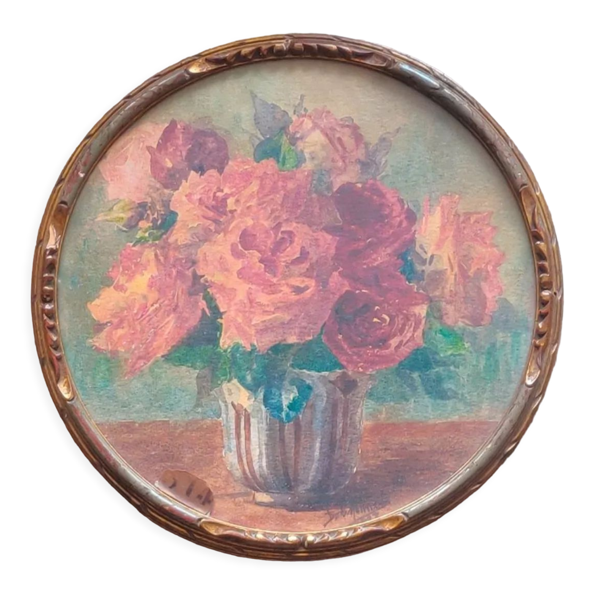 Watercolor Bouquet of Roses XIXth