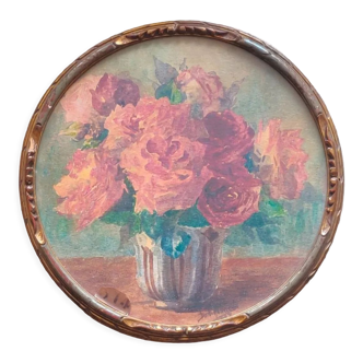 Watercolor Bouquet of Roses XIXth