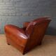 French, leather club chair, cuban lounge model circa 1940's