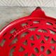 Vintage red Decotec enameled cast iron trivet