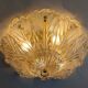 Lampe de plafond Foglia d’Oro de Barovier & Toso, Murano, Italie, années 1980.