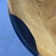 Italian Tan Suede and Black Leather Saucer Chair