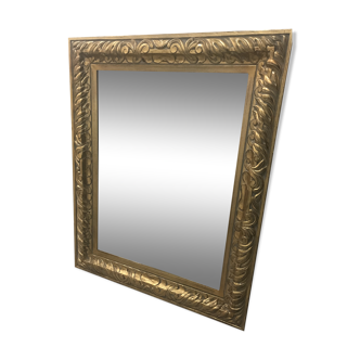 Golden rectangular mirror - 100x80cm