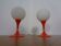 Glass and Plastic Tulip Bedside Lamps, 1970s, Set of 2