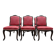 Set of 6 Louis XV style chairs in walnut and brass.
