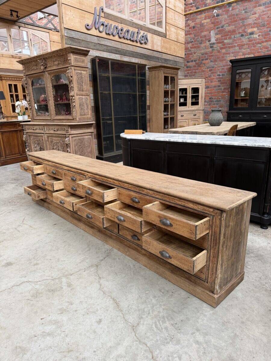 Large workshop furniture transformed into a TV unit.