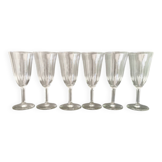 6 chiseled champagne flutes