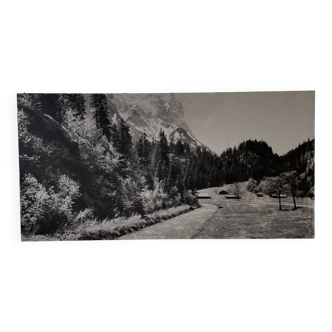 Old XXL black and white mountain photograph