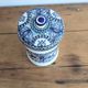 Covered ceramic pot, Tunisian artisan – 1970s – Blue and turquoise