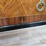 1960s bedroom dresser with six drawers and glass top