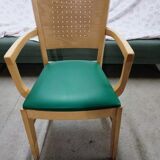 Set of 16 vintage Fameg wooden bistro armchairs