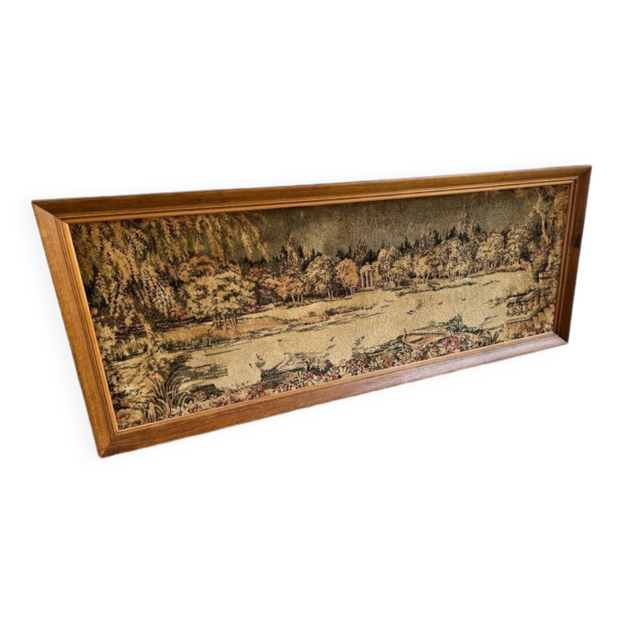 Vintage wall decoration / tapestry under frame