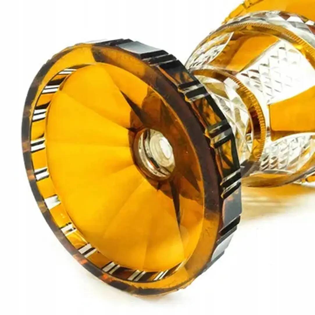 Vase, honey crystal, Poland, 1950s