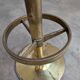Tabouret de bar italien mid-century modern en laiton et cuir