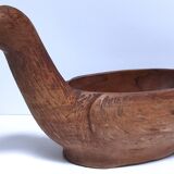 Solid wood fruit bowl carved bird