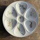 Set of 8 oyster plates or compartment plates, aquatic model Lourioux Fo.