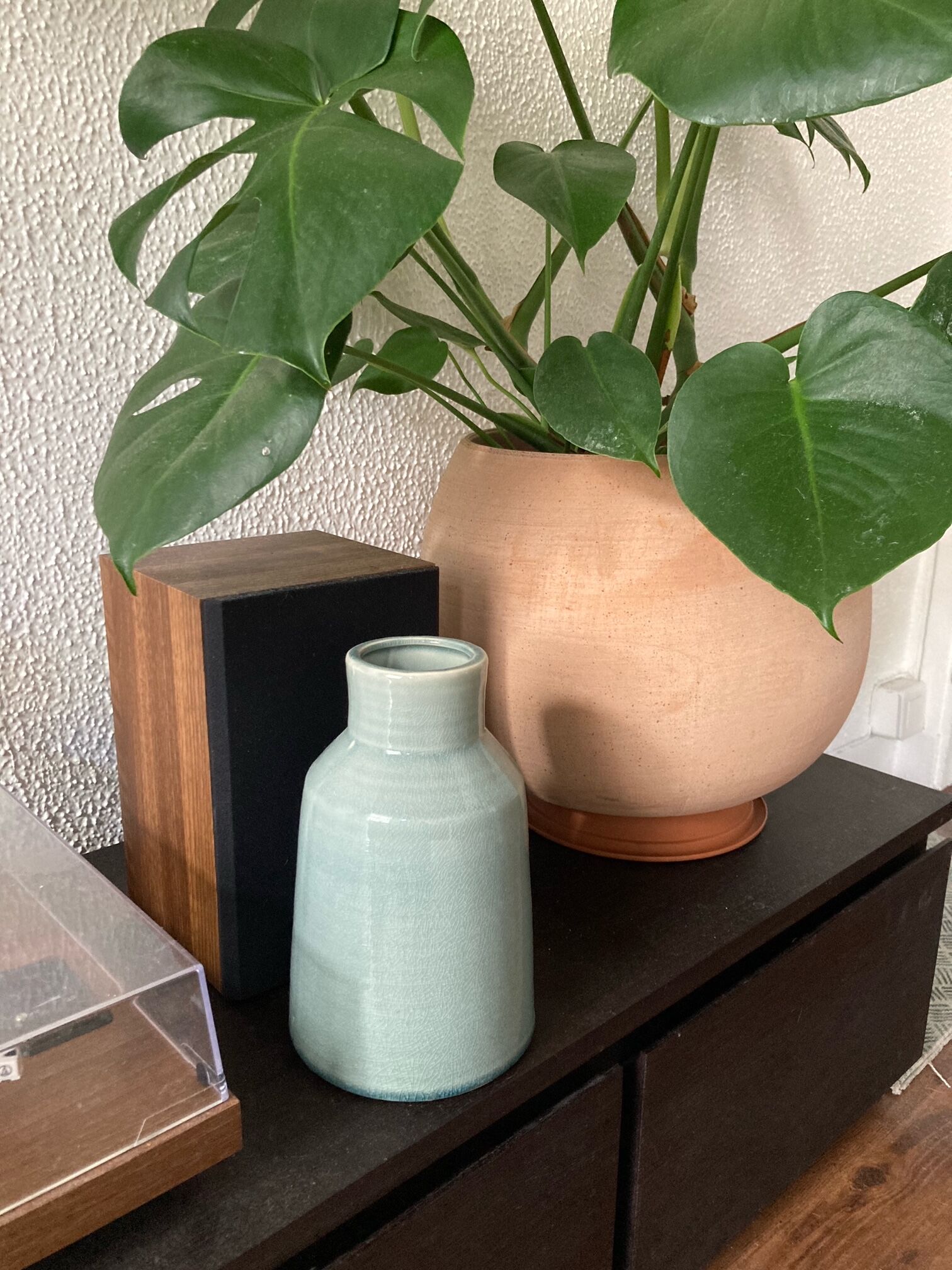 Retro ceramic blue vase