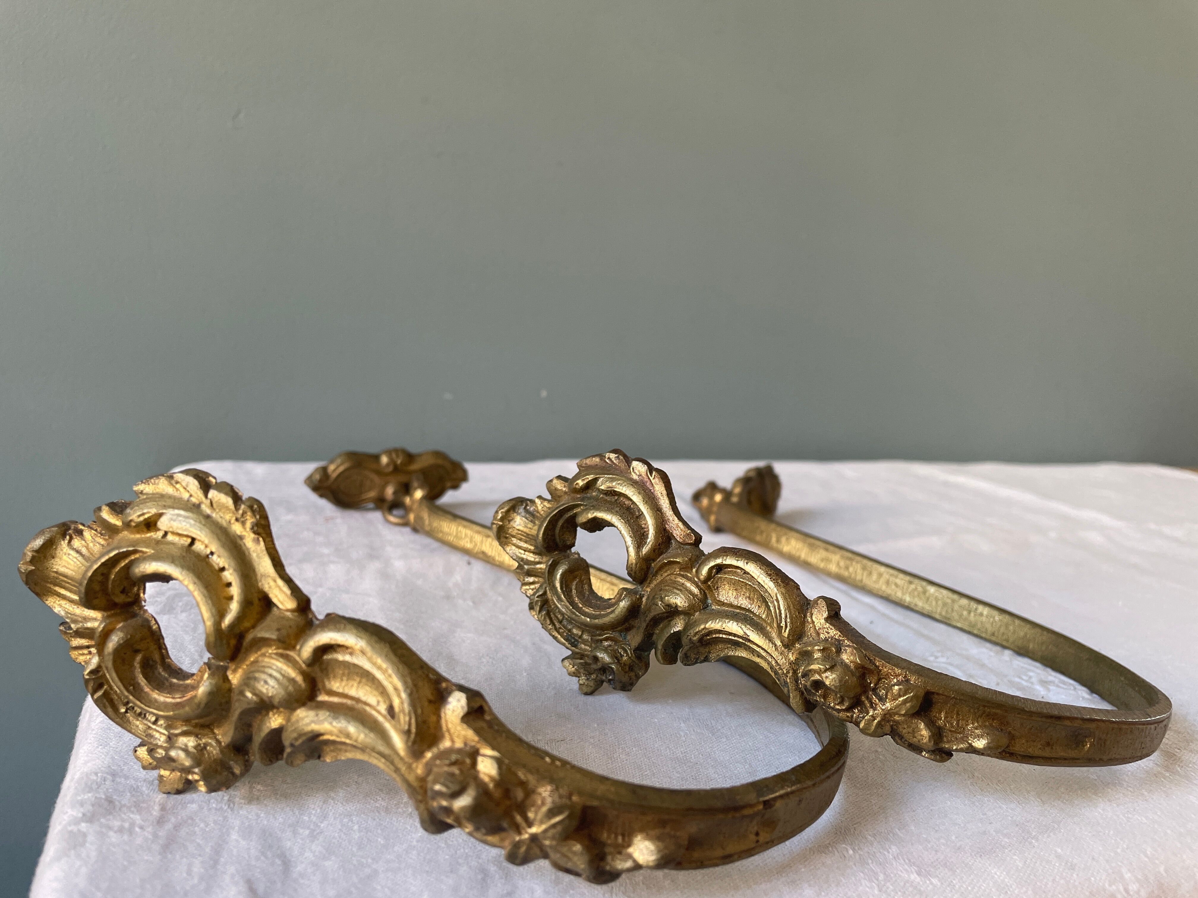 Paire de porte embrasses en bronze doré Napoléon III