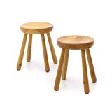 Solid pine stool, 1960s