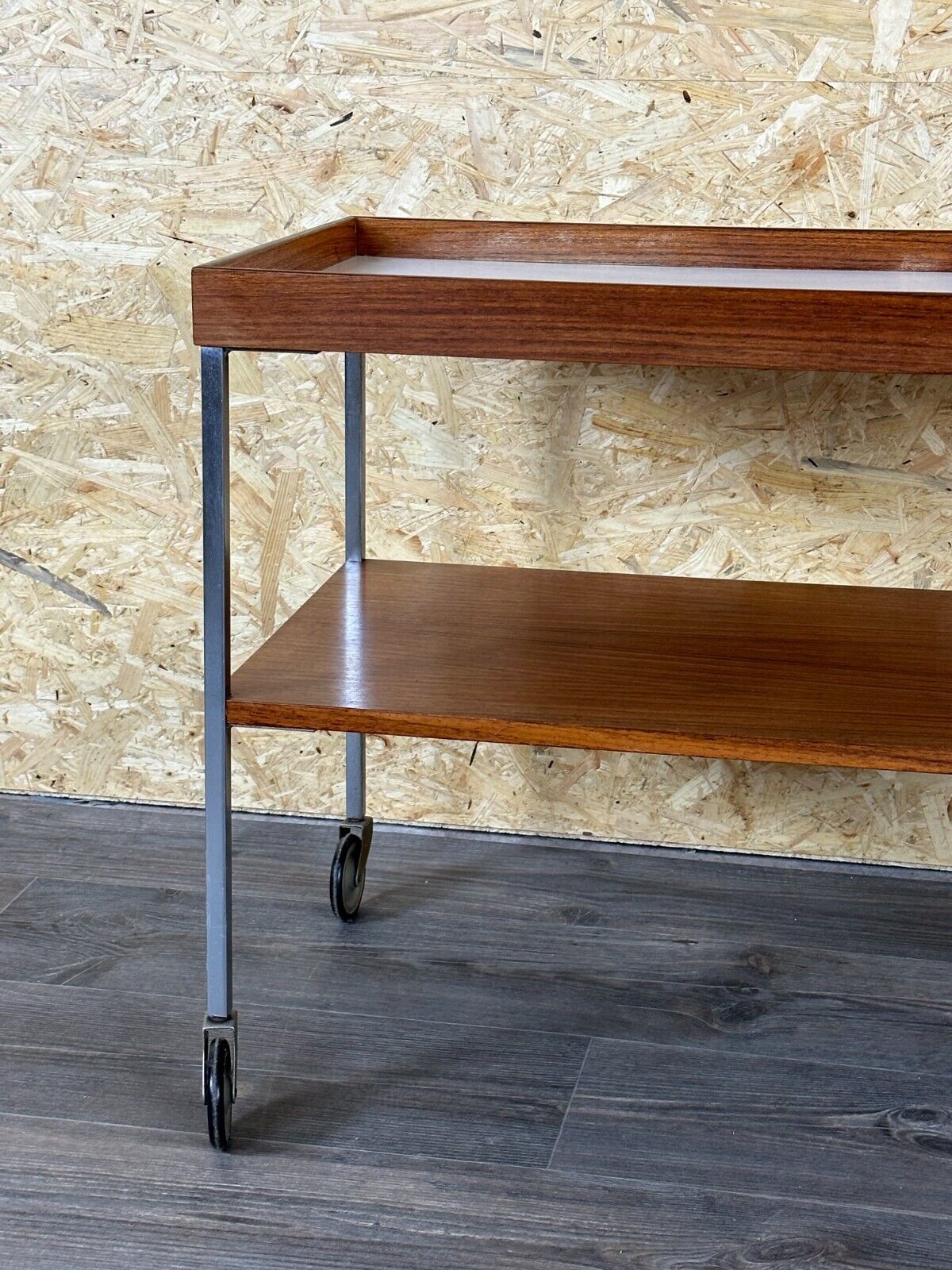 1960s 1970s serving trolley walnut teak Walter Wirz for Wilhelm Renz Design