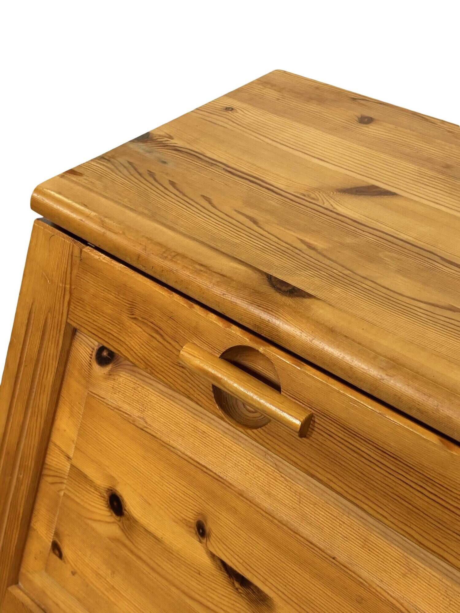 Vintage pine secretaire workstation desk, 1980s design