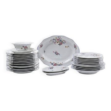 Service 28 pièces Bernardaud porcelaine de Limoges décor floral années 20-50