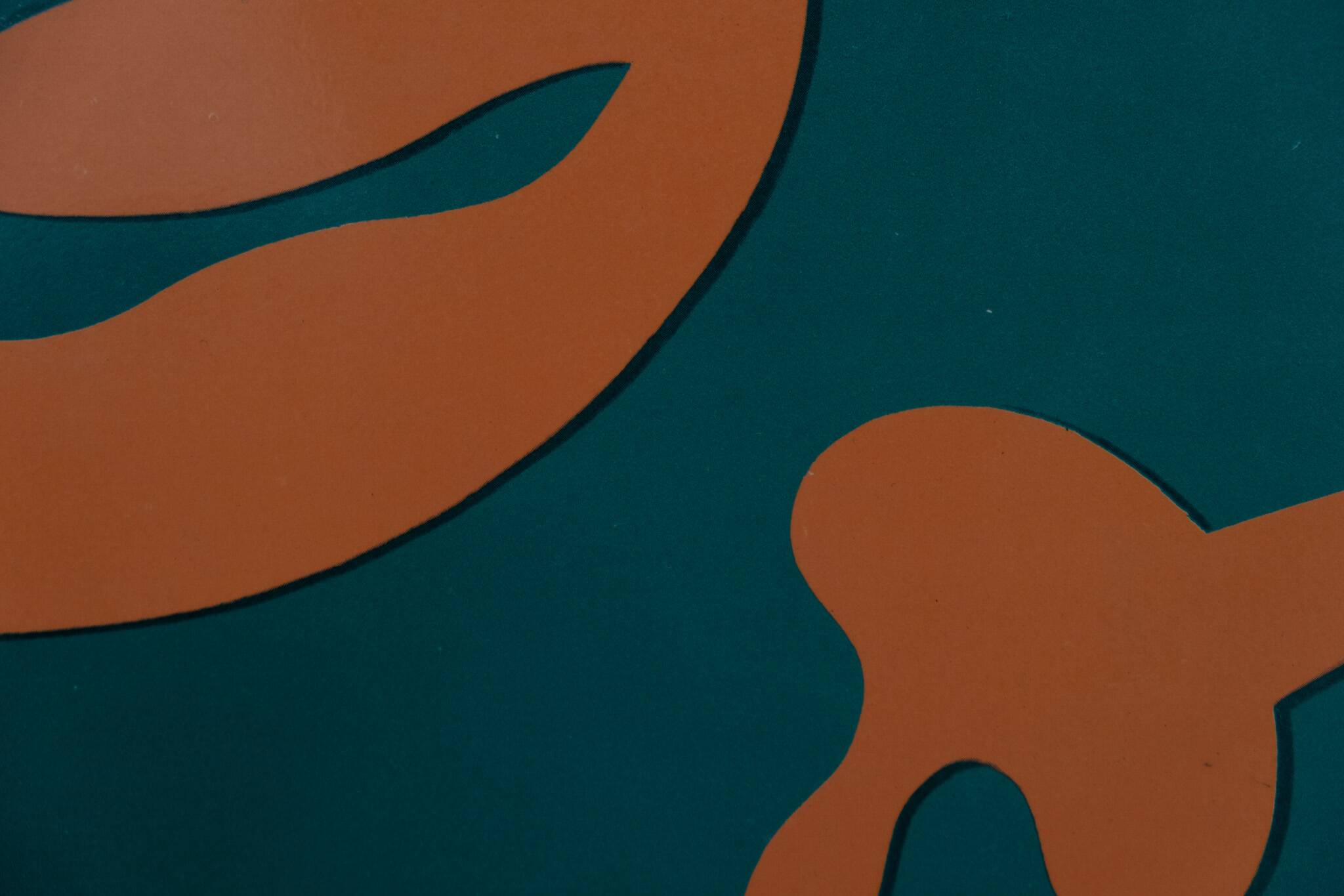 Jean arp: abstract composition in orange and green - original lithograph