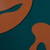 Jean arp: abstract composition in orange and green - original lithograph