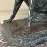 Large model of the Jennings dog in serpentine marble, memento of the Grand Tour, 19th century.