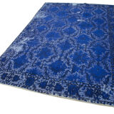 Handmade rustic anatolian 1970s 173 cm x 281 cm blue rug