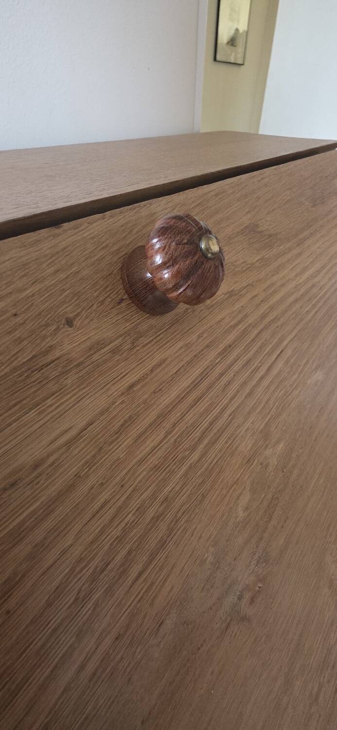 Vintage raw oak secretary