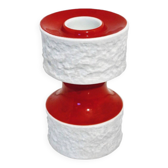 Vintage Candle Holder • Candlestick • Royal KPM • Porcelain • Biscuit • Op Art • Space Age • 1970