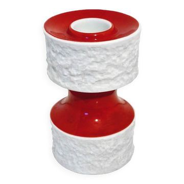 Vintage Candle Holder • Candlestick • Royal KPM • Porcelain • Biscuit • Op Art • Space Age • 1970