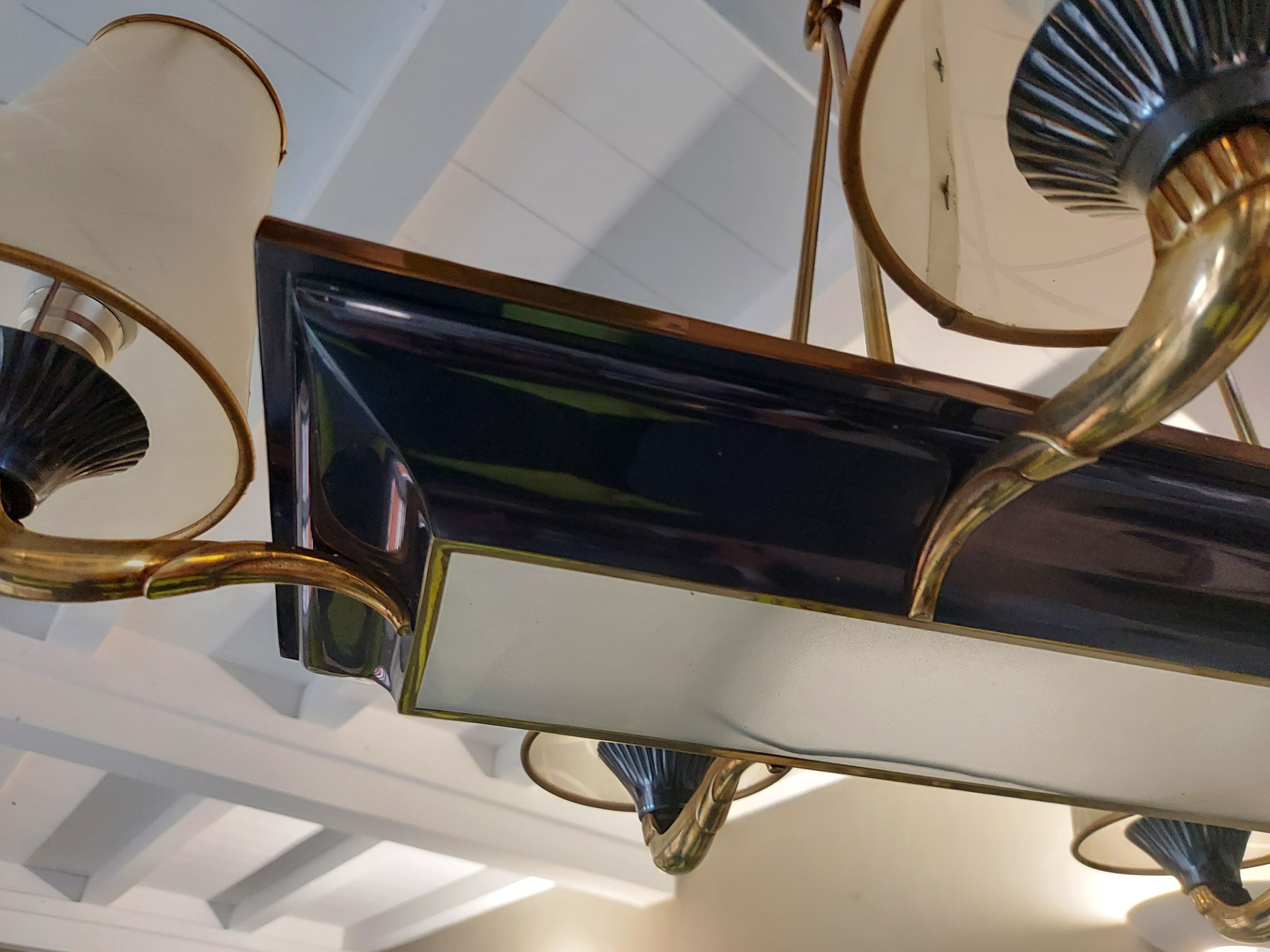 Vintage chandelier art deco 8 fires 1950