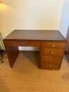 Art Deco desk in wood and walnut veneer.