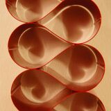 Red lacquered metal bottle holders