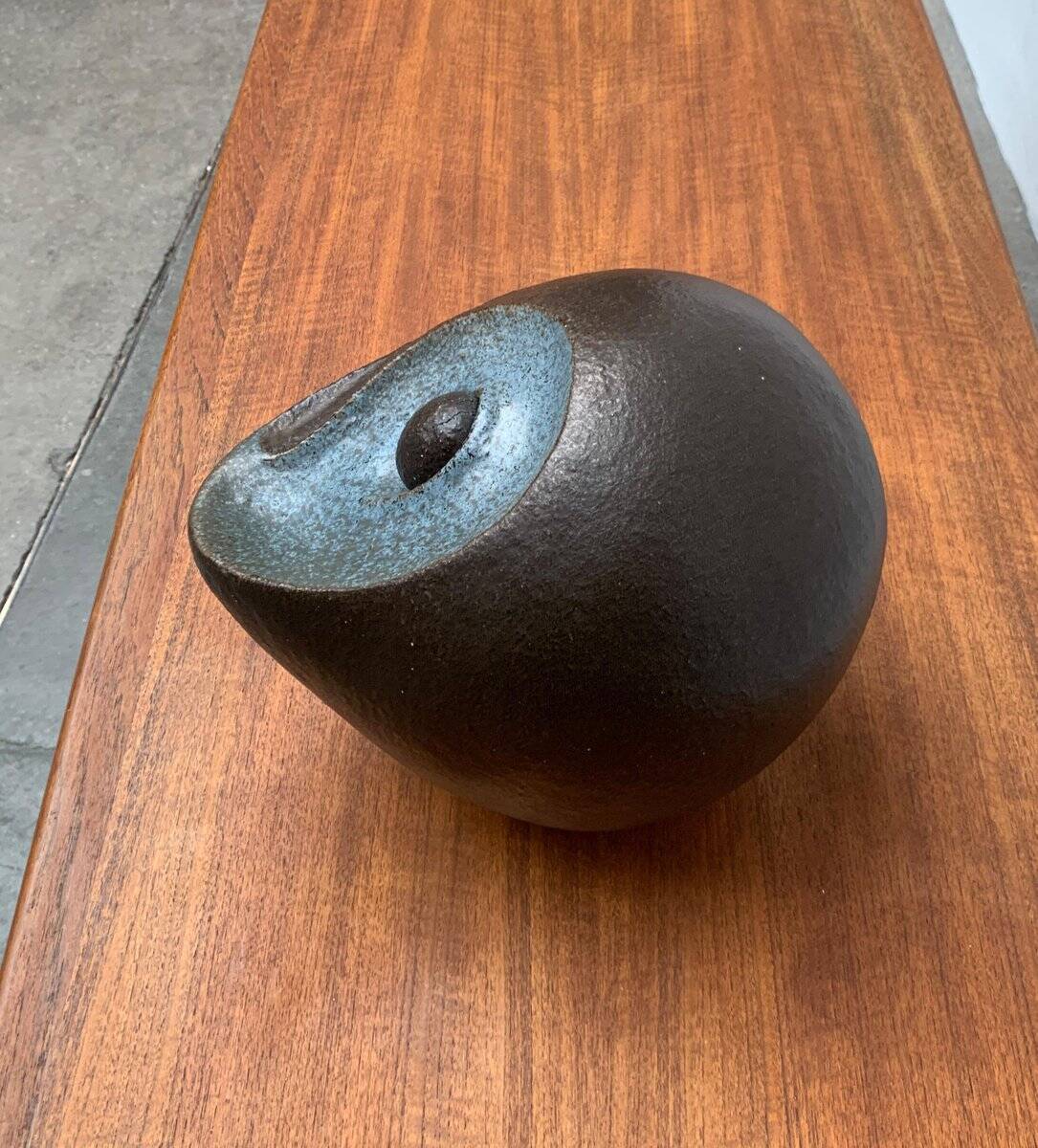 Sculpture d'art en poterie de studio brutaliste du milieu du siècle, années 1960