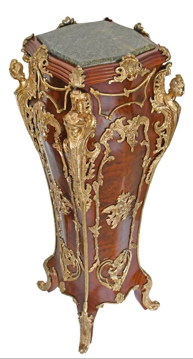 Pair of important Louis XV style pedestals