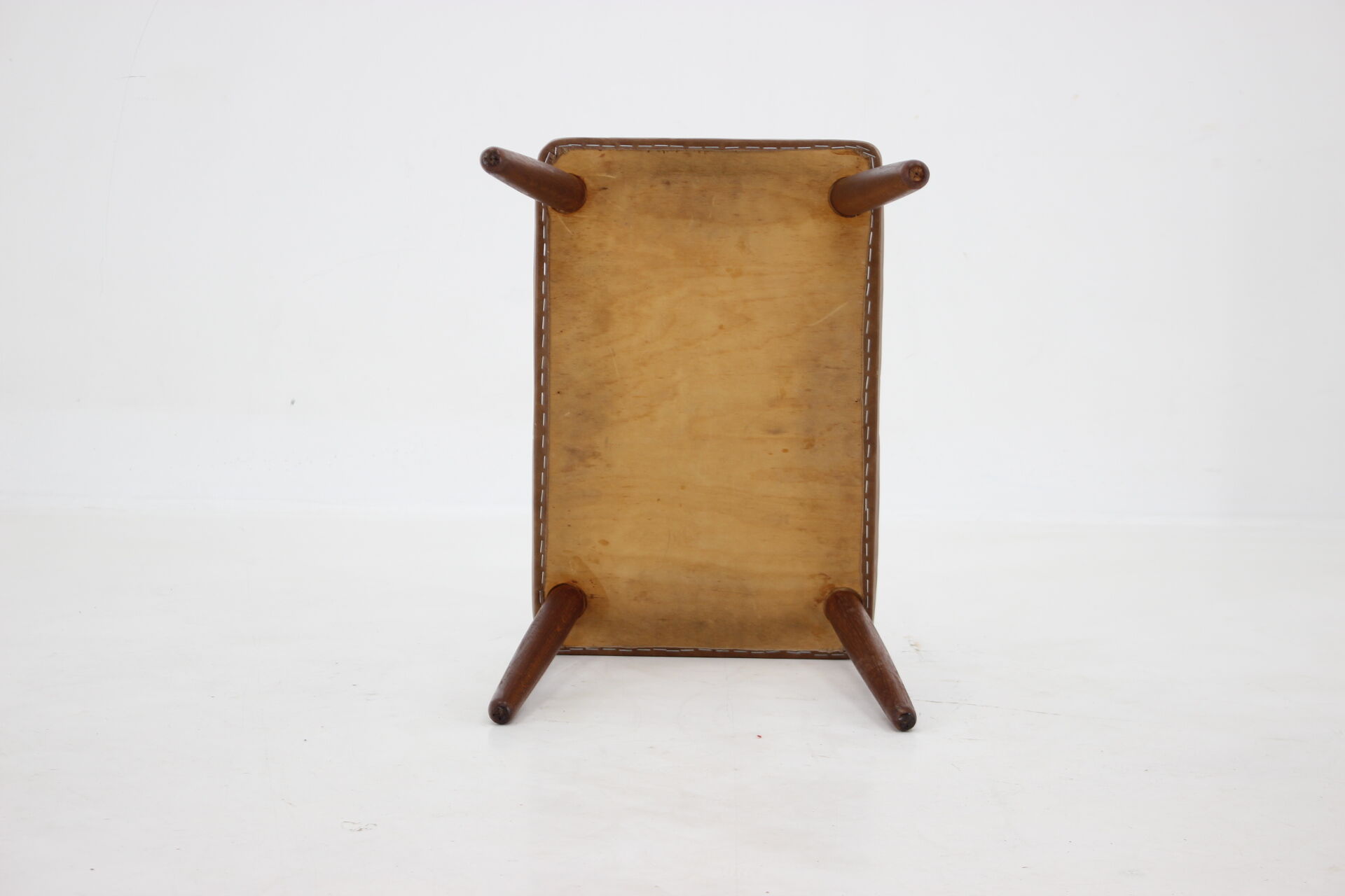 Tabouret en cuir des années 1960, Danemark