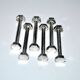 Set of 6 modernist industrial design silver metal nut and bolt knife rests