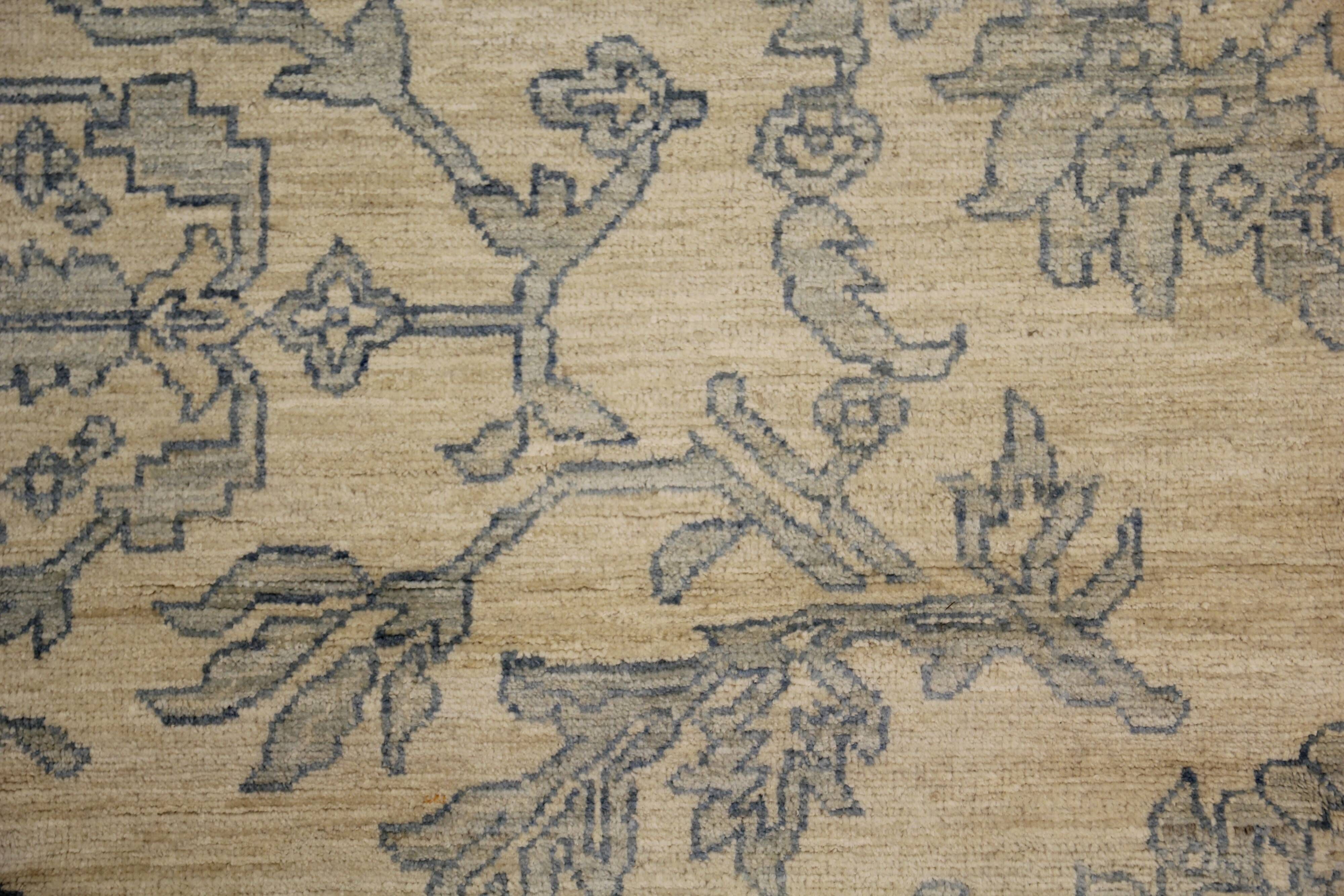 Handknotted Light Blue Rug Cream Oversize Floral Zeigler Carpet Home Interi