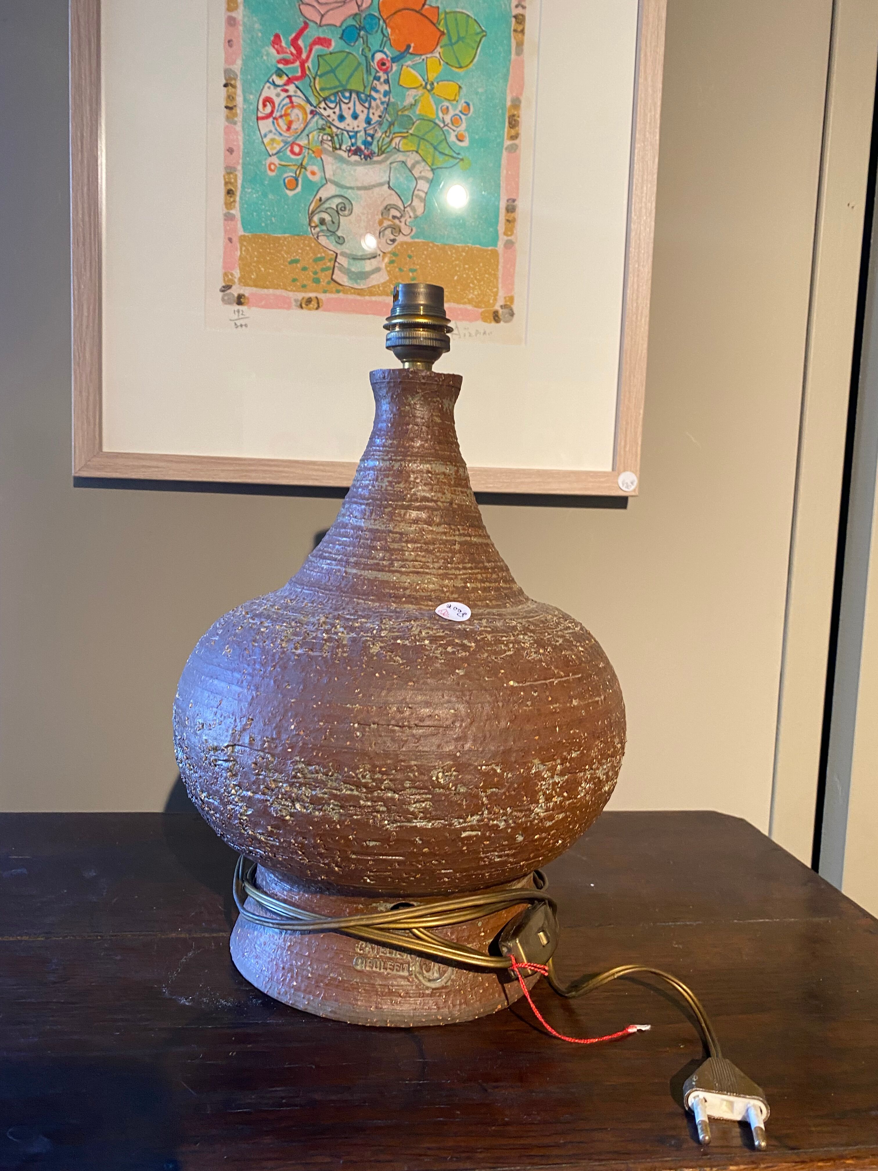 Ceramic lamp foot Jacques Pouchain